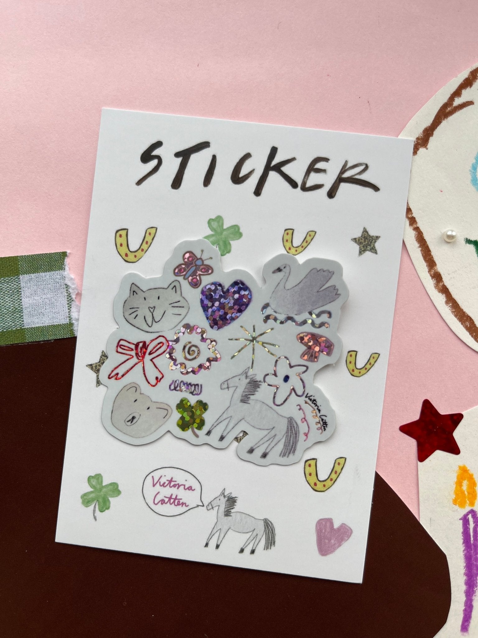 Cat and Pony World Sticker - sticker Victoria Catten Modern Love Store