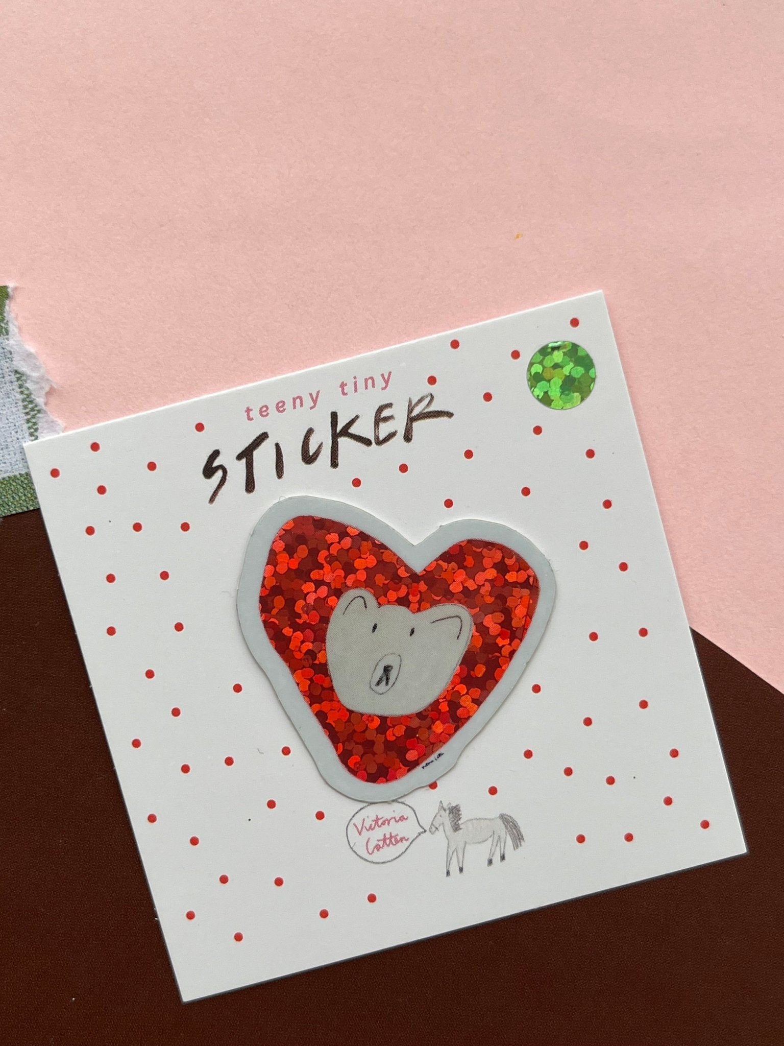 Teeny Tiny Sticker - Bear Heart stickers  sticker