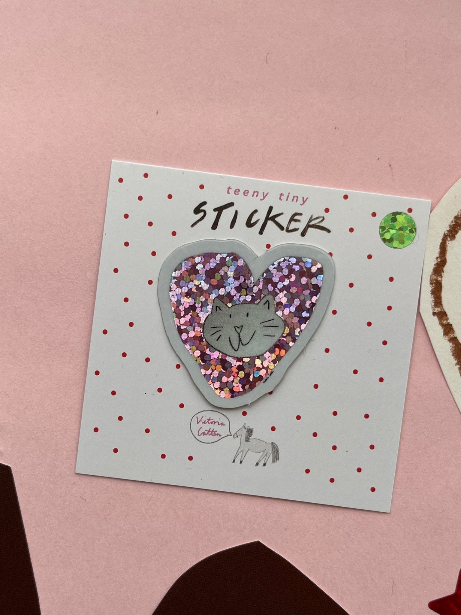 Teeny Tiny Sticker - Cat Heart stickers  sticker