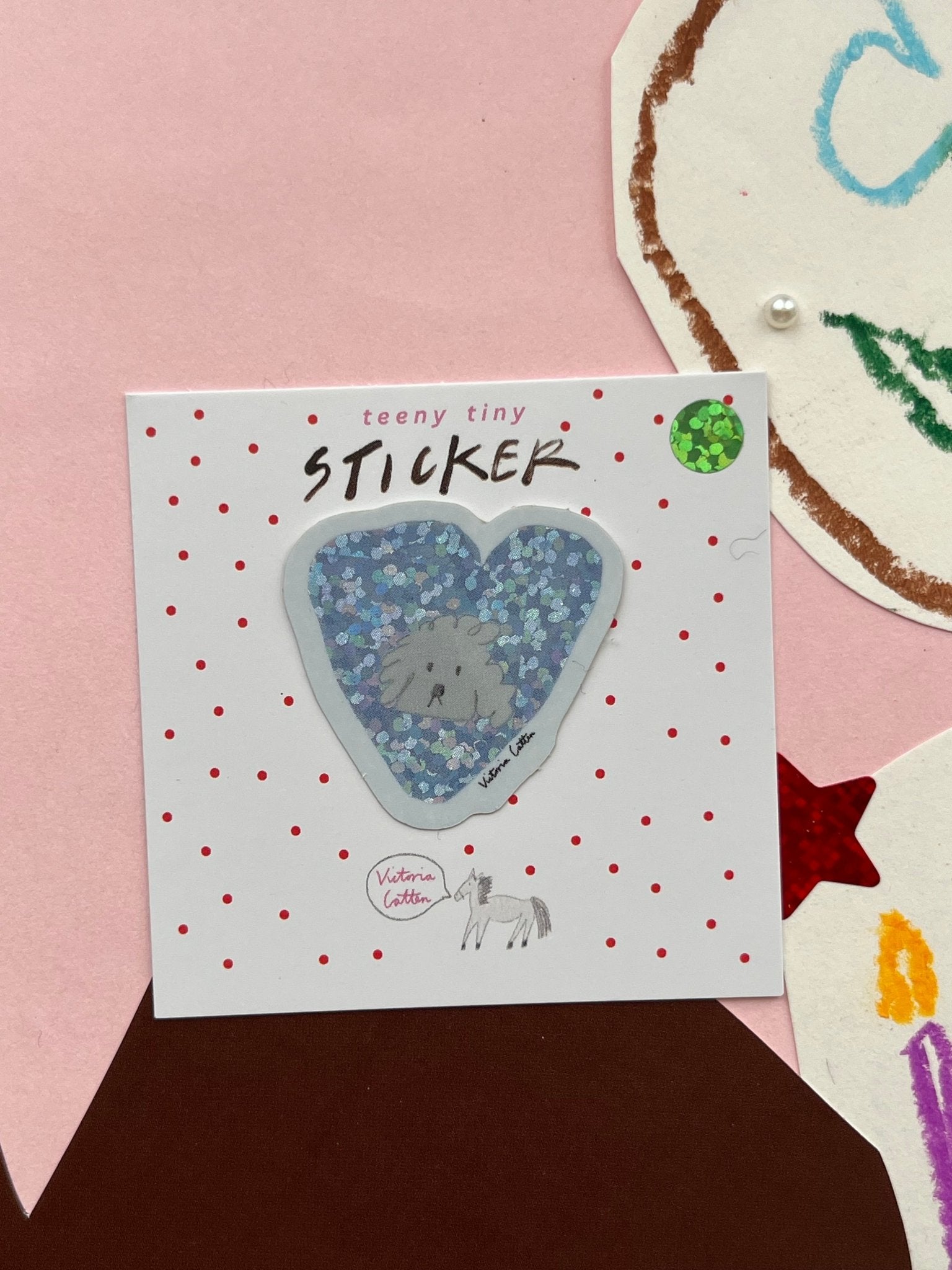 Teeny Tiny Sticker - Dog Heart stickers  sticker