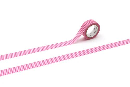 Washi Tape - Delicate Checkered Pink - 15mm - Stone Marketing Modern Love Store Glasgow