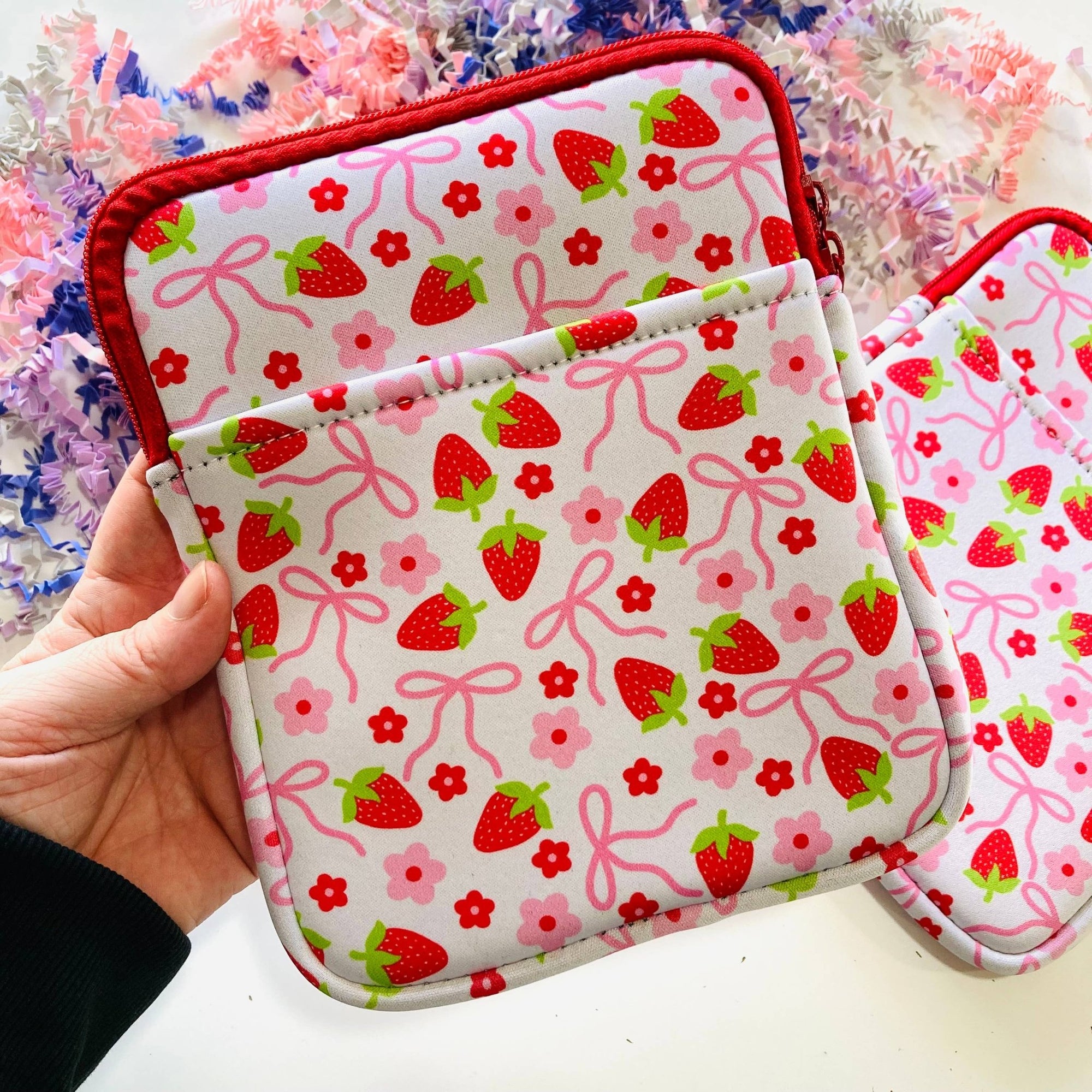 Strawberry & Bows Kindle Sleeve - The Stickityboo Co Modern Love Store Glasgow