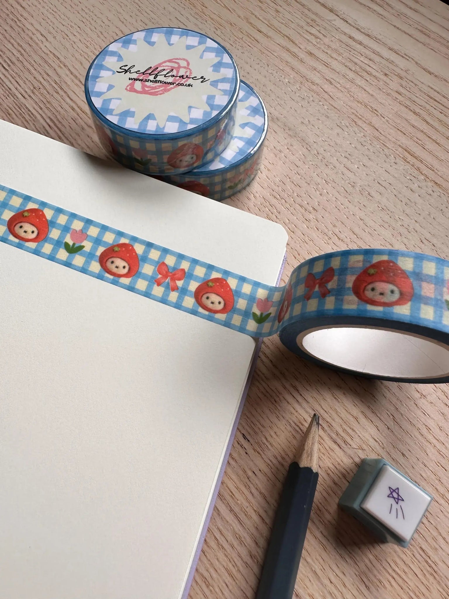 Strawberry Bunny Washi Tape  - Shellflower Modern Love Store Glasgow