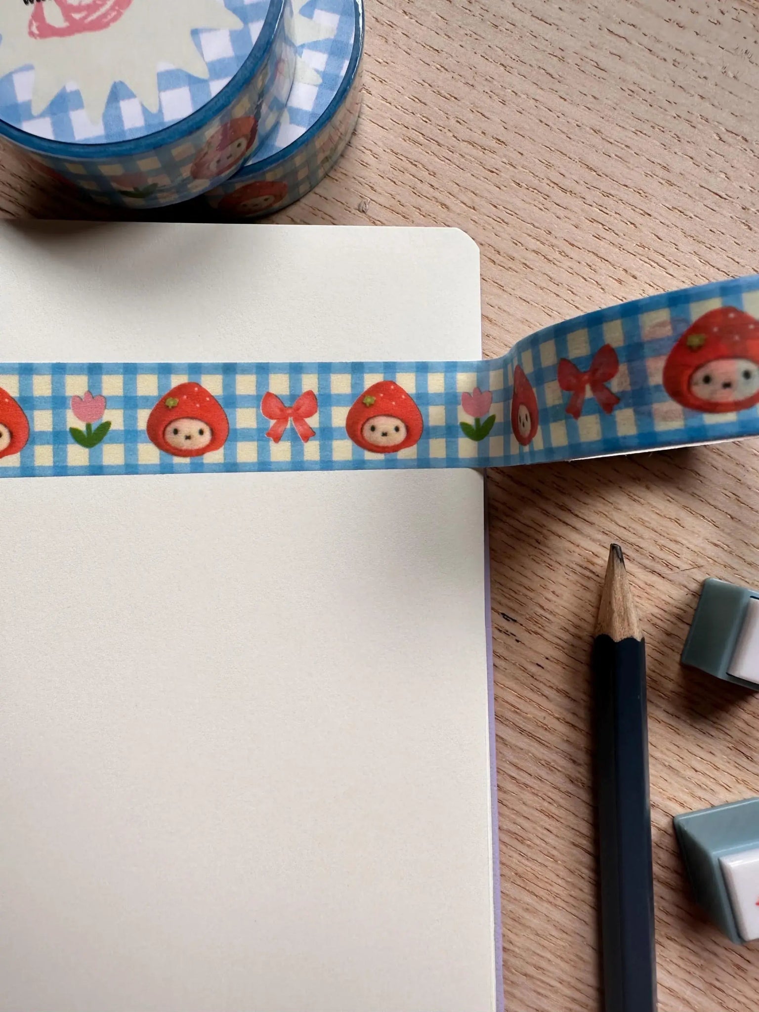Strawberry Bunny Washi Tape  - Shellflower Modern Love Store Glasgow