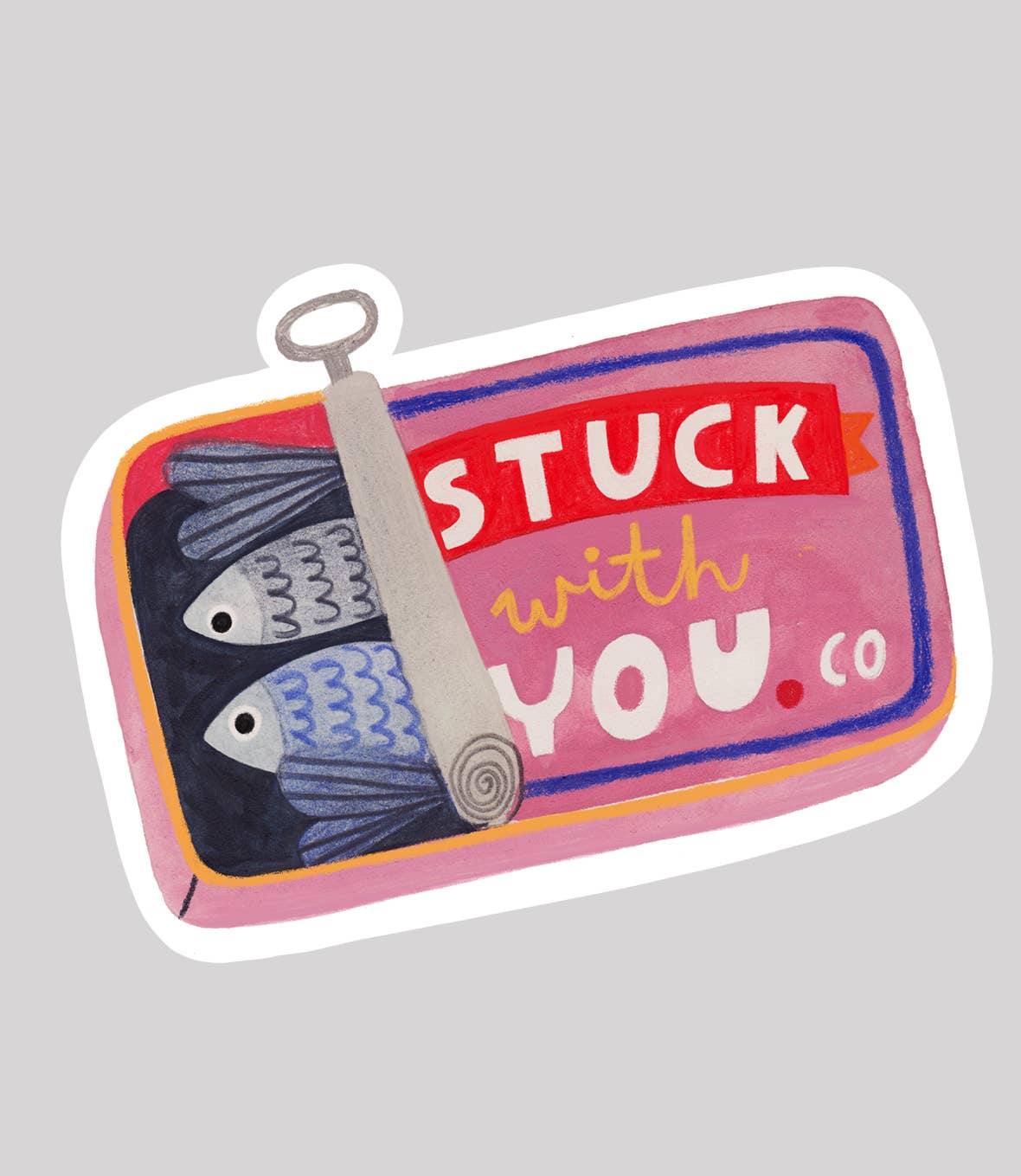 STUCK WITH YOU sticker - Daria Solak Illustrations Modern Love Store Glasgow