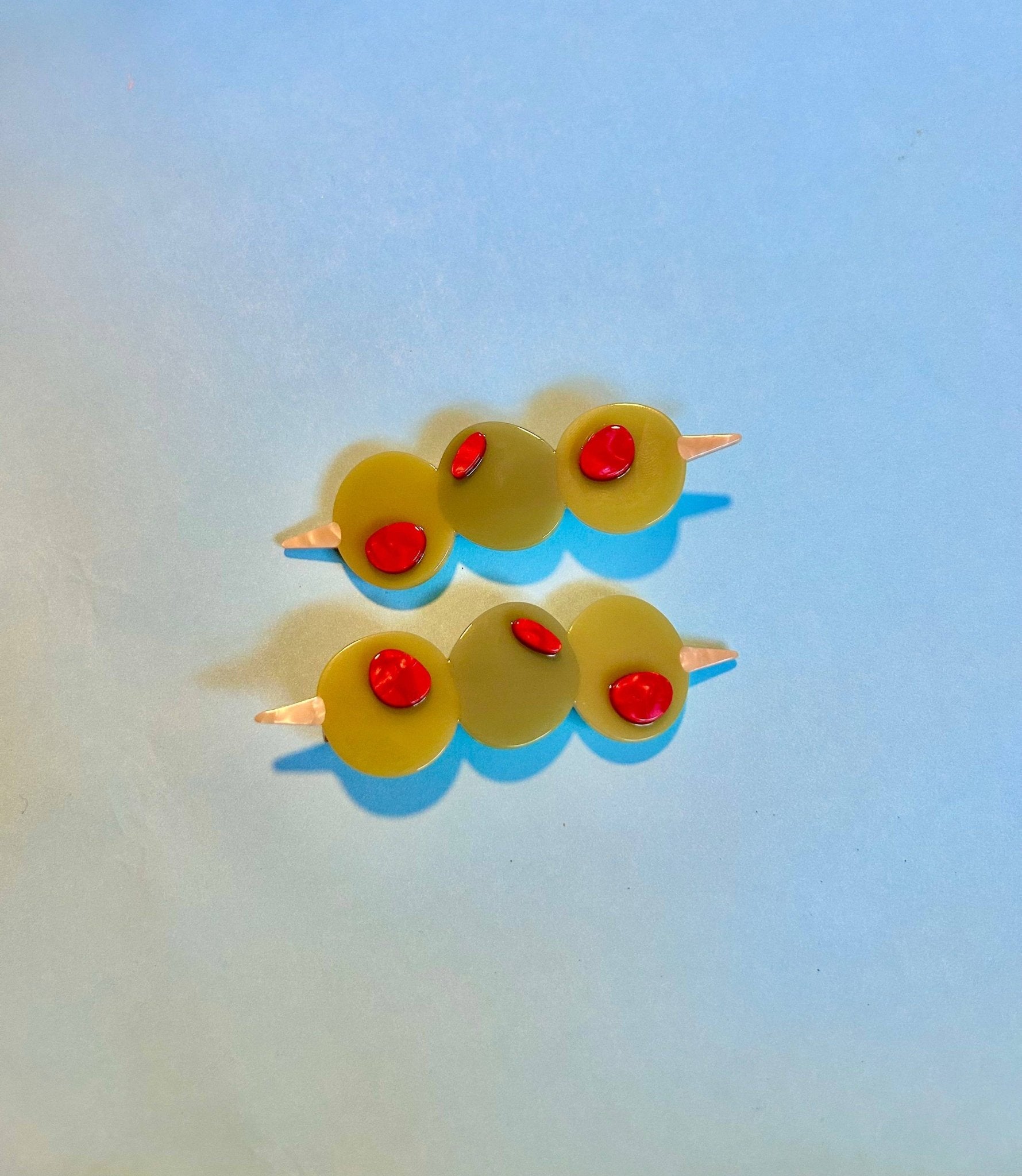 Stuffed Olive Hair Clip Set - The Peach Fuzz Modern Love Store Glasgow