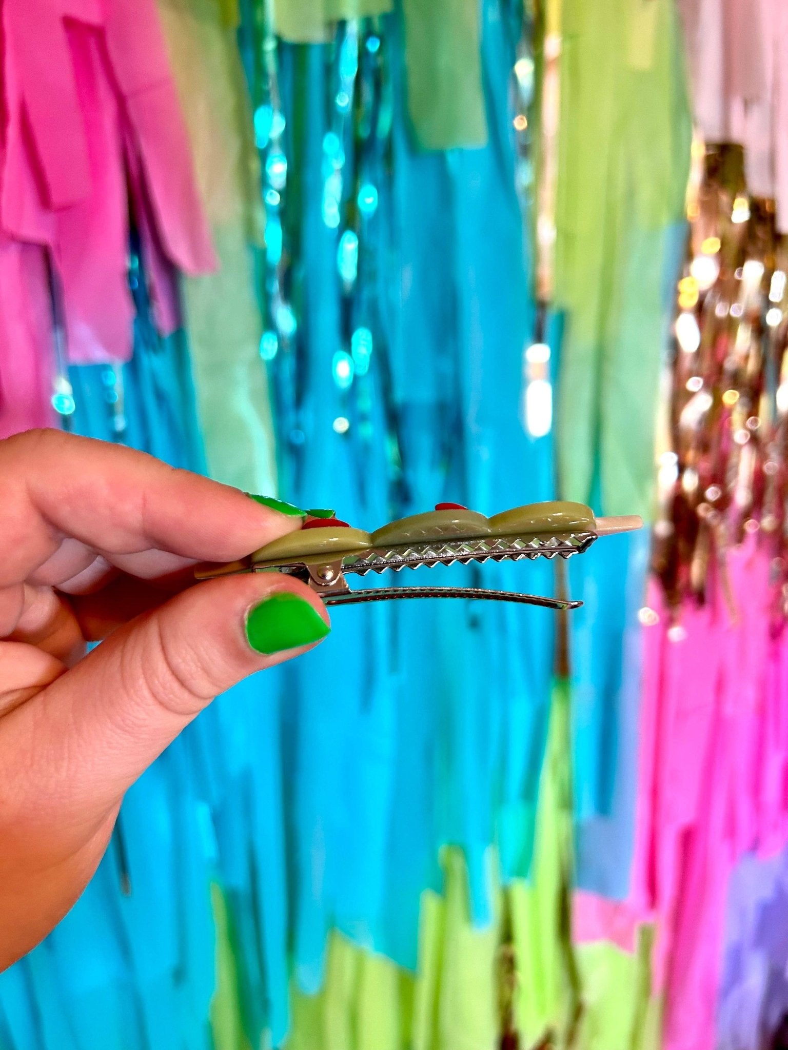 Stuffed Olive Hair Clip Set - The Peach Fuzz Modern Love Store Glasgow