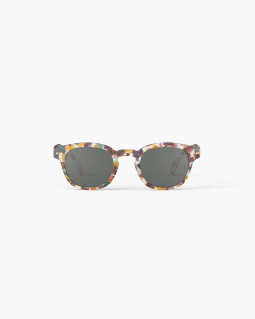 IZIPIZI #C square sunglasses in blue tortoise — front view
