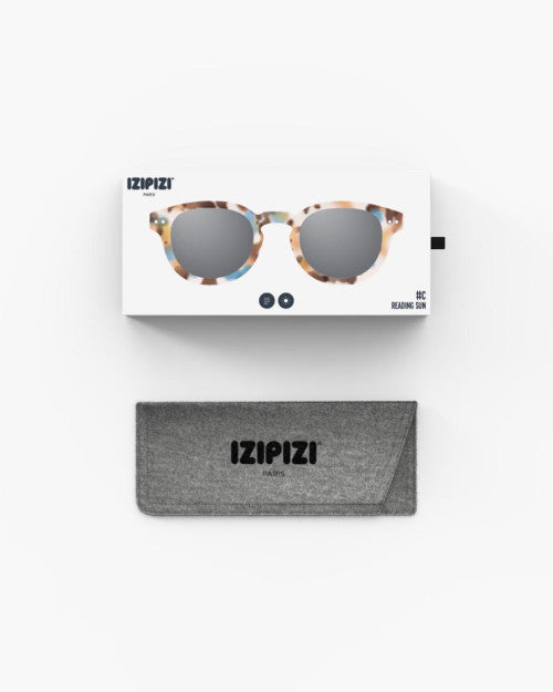 IZIPIZI #C blue tortoise sunglasses — lifestyle shot