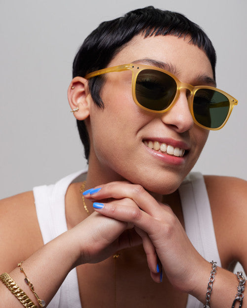 IZIPIZI #E yellow honey sunglasses — side view