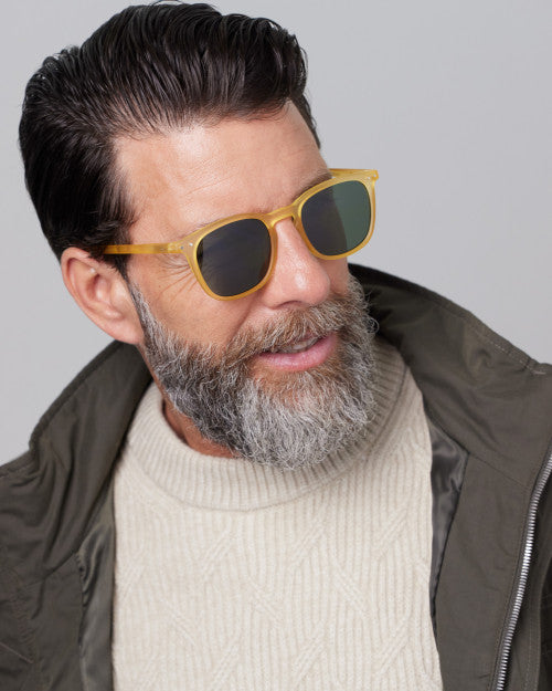 IZIPIZI #E yellow honey sunglasses — angle view