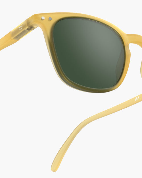 IZIPIZI #E yellow honey sunglasses — overhead view