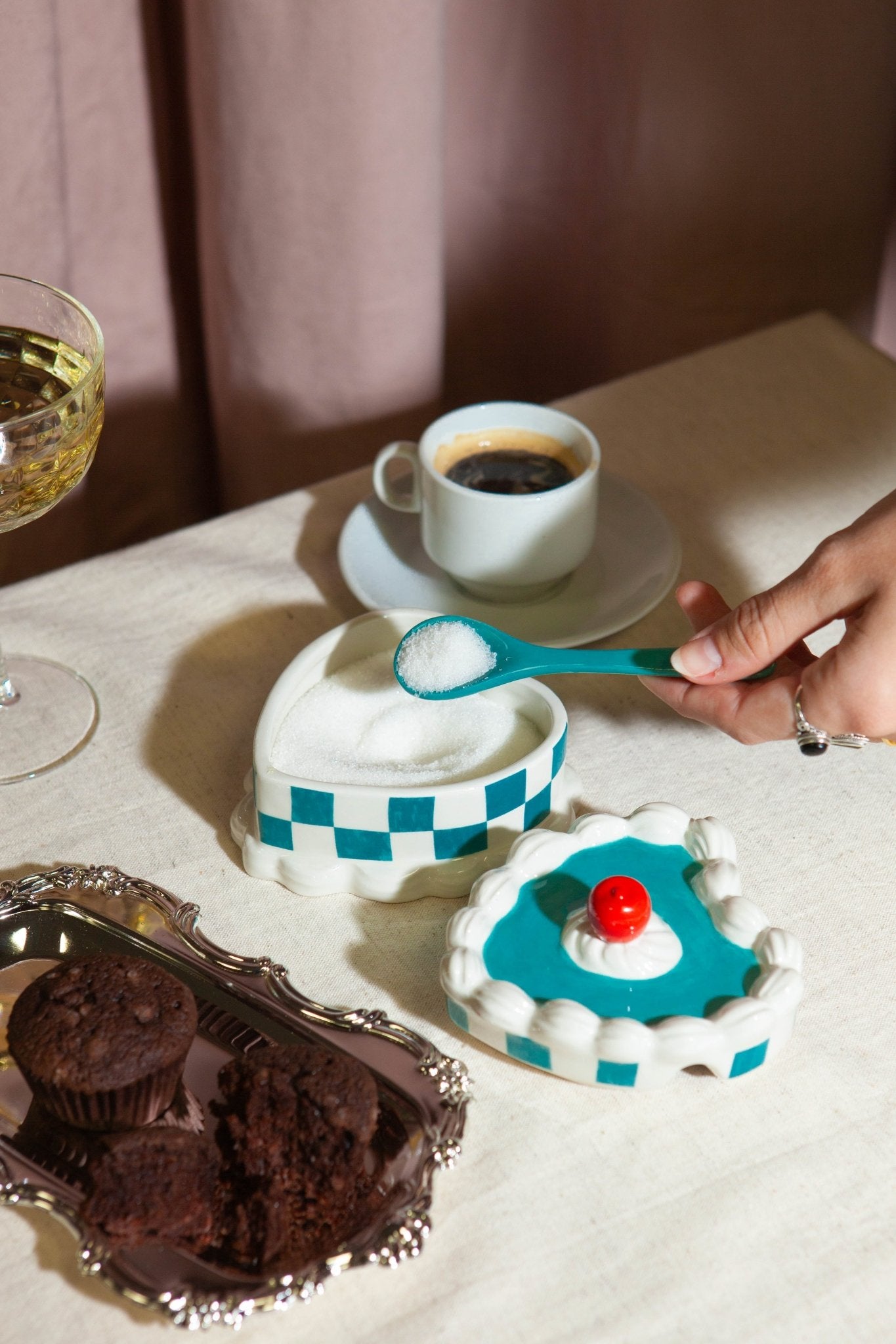 Sweetie Heart Cake Sugar Bowl - Sugar Bowl Doiy Design Modern Love Store Glasgow