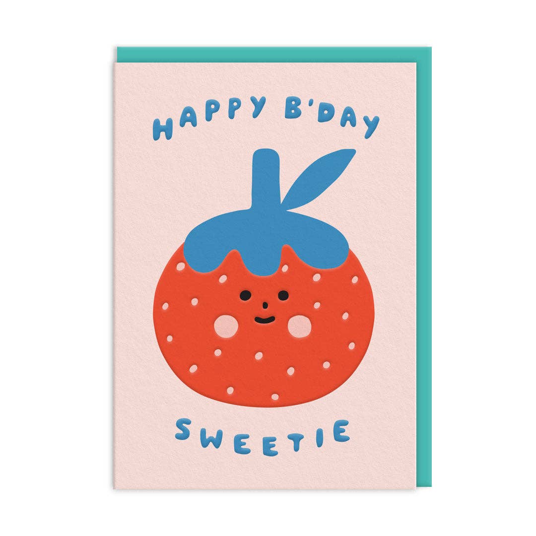 Sweetie Strawberry Birthday Card (10451) - Ohh Deer UK + EU Modern Love Store Glasgow