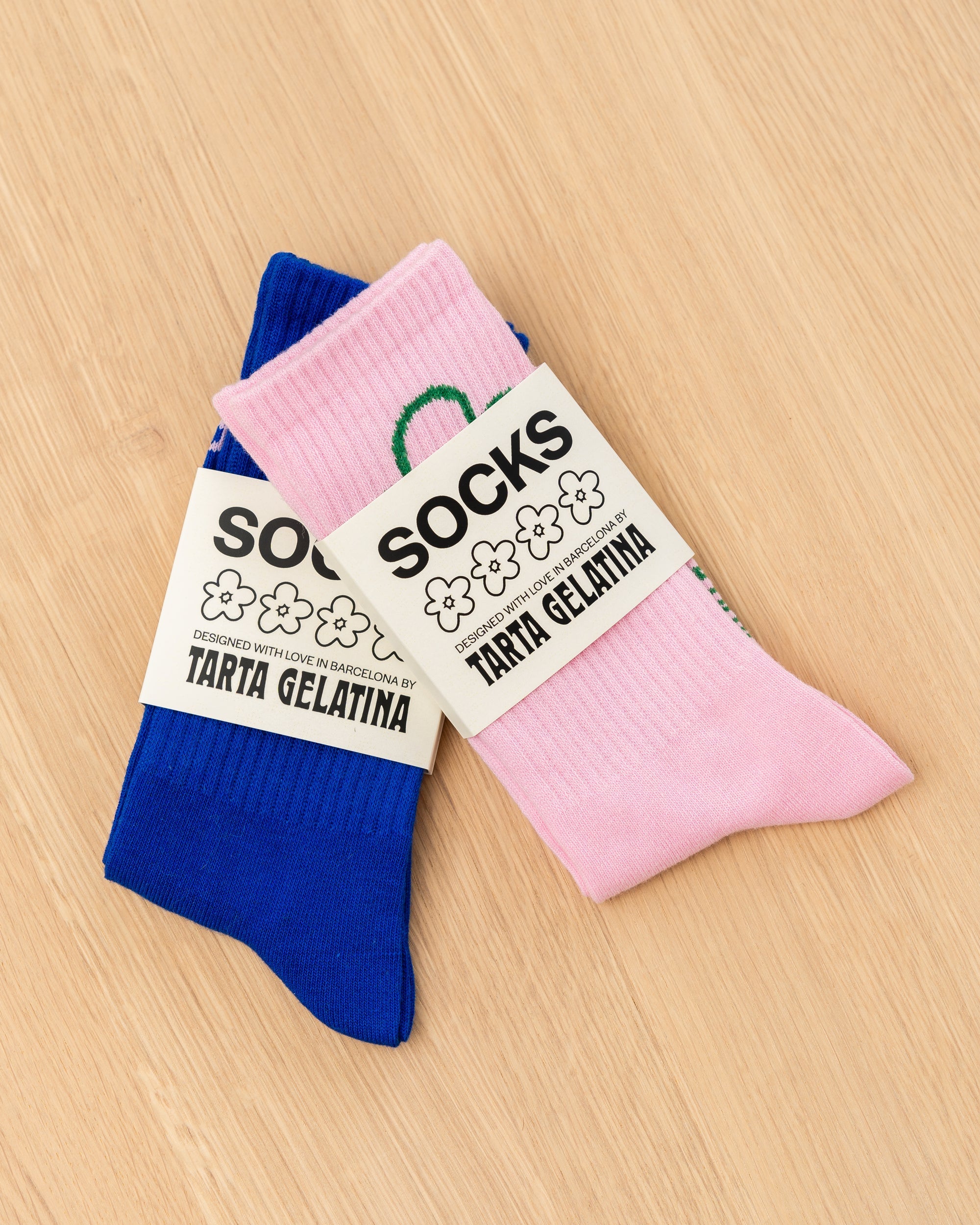 Tarta Gelatina Not Today socks laid flat showing toe and heel detail