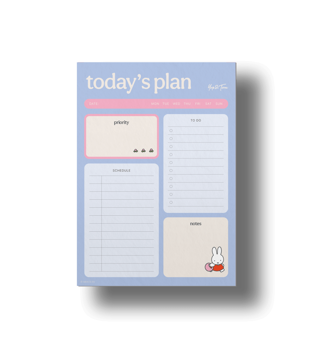 Miffy A5 tear-off Today's Plans notepad