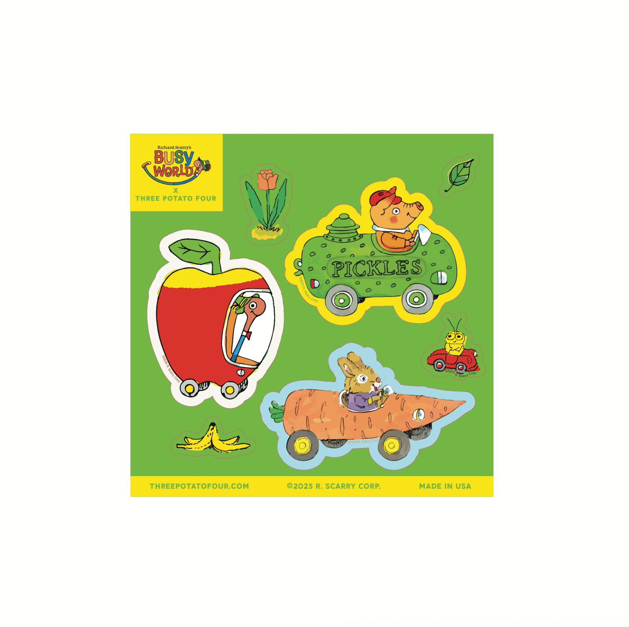 3P4 x Richard Scarry® Pickle Car - Sticker Sheet journal 