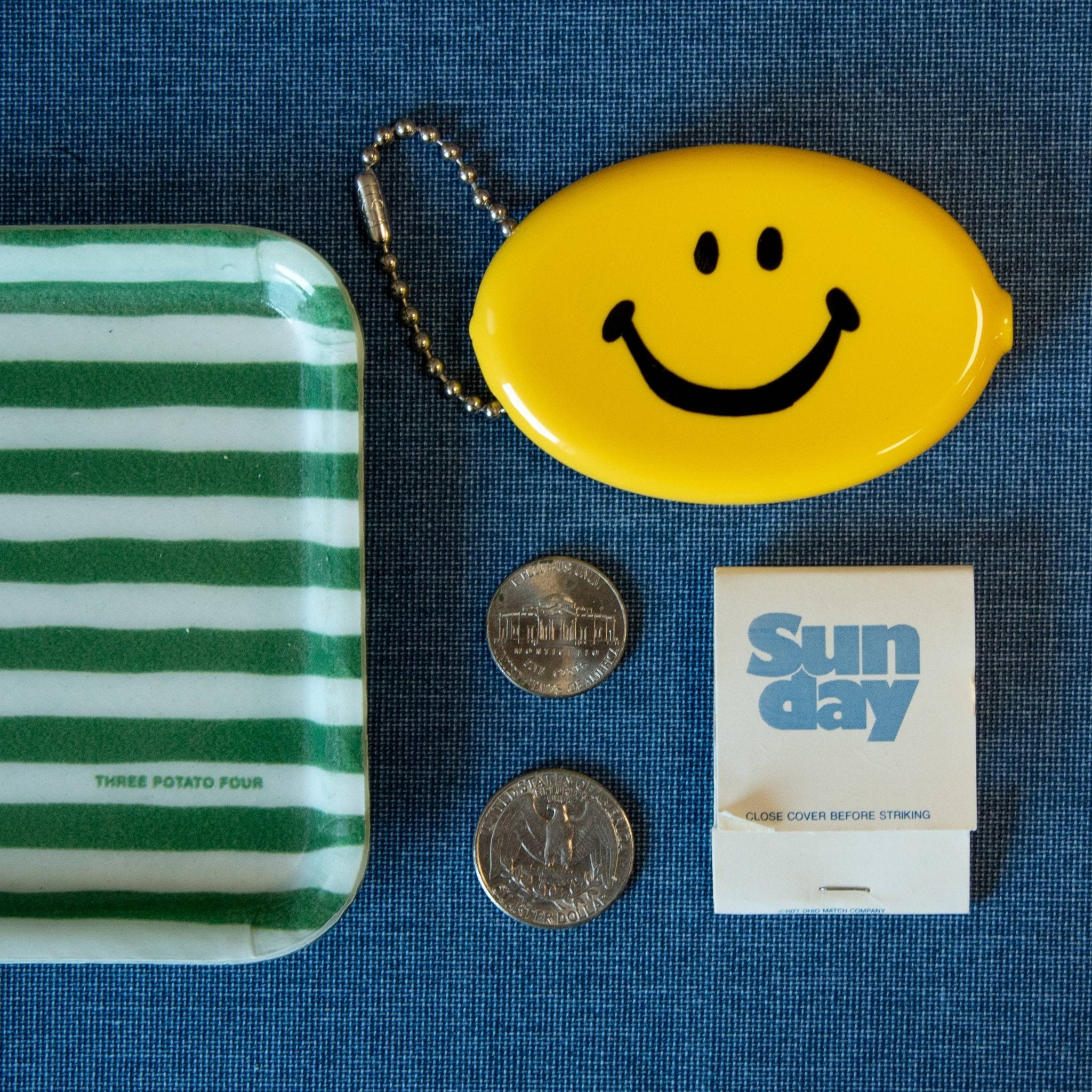 Coin Pouch - Happy Face Classic (Yellow) - Three Potato Four Modern Love Store Glasgow