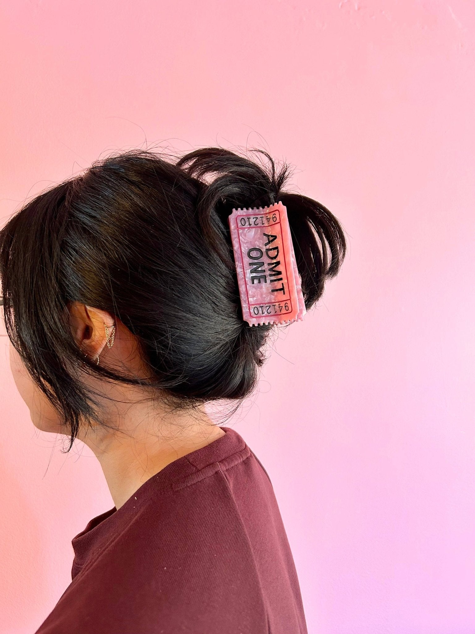 Ticket Hair Claw - The Peach Fuzz Modern Love Store Glasgow