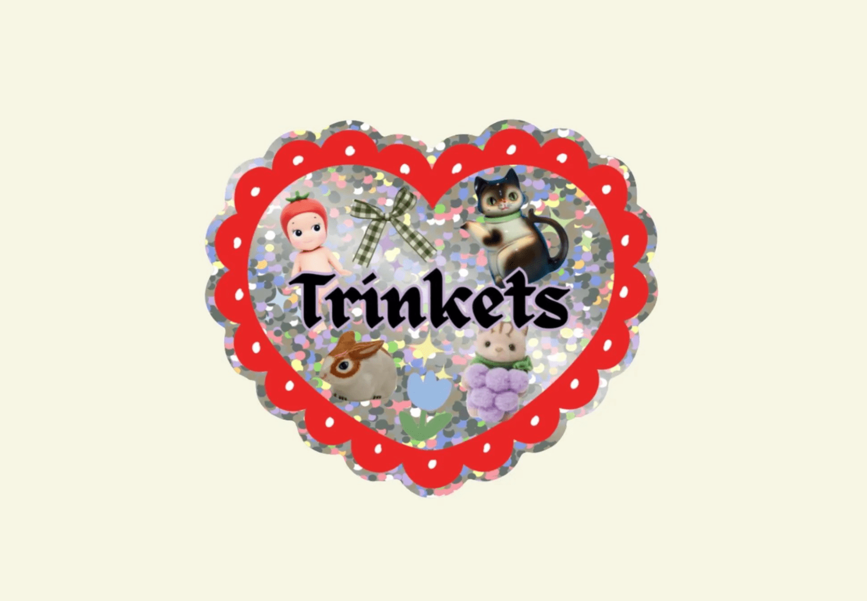 Trinkets Glitter Vinyl Sticker - Shellflower Modern Love Store Glasgow