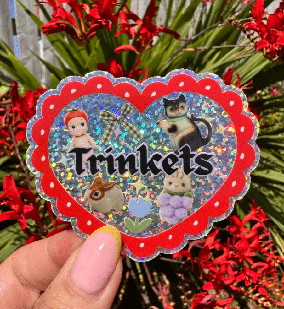 Trinkets Glitter Vinyl Sticker - Shellflower Modern Love Store Glasgow