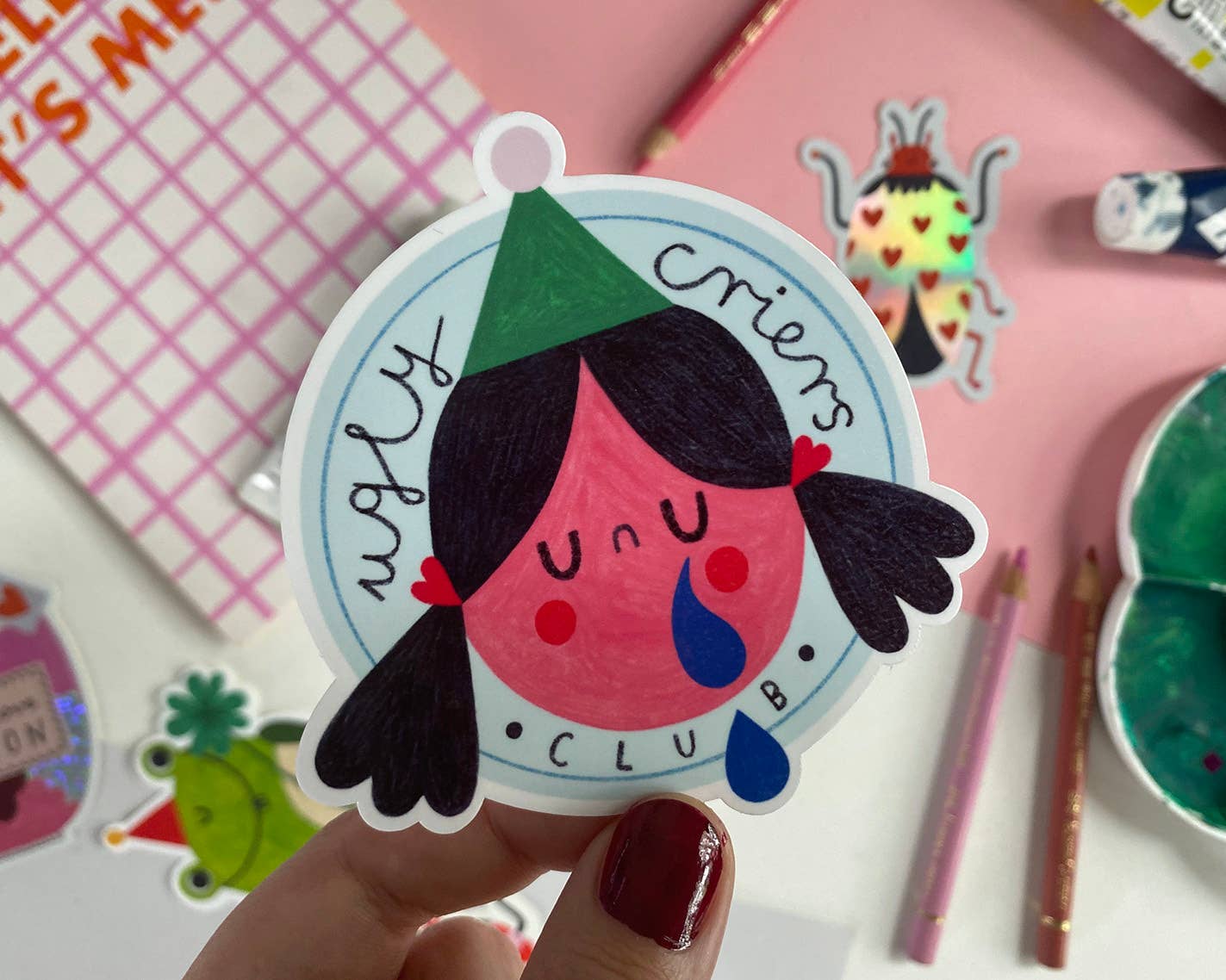 UGLY CRIERS sticker - Daria Solak Illustrations Modern Love Store Glasgow