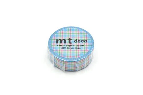 Washi Tape - Delicate Checkered Blue - 15mm stationery  washi tape