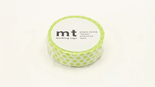 Washi Tape - Dot Lime - 15mm stationery  washi tape