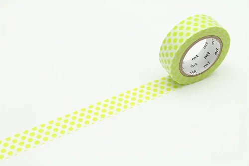 Washi Tape - Dot Lime - 15mm stationery  washi tape