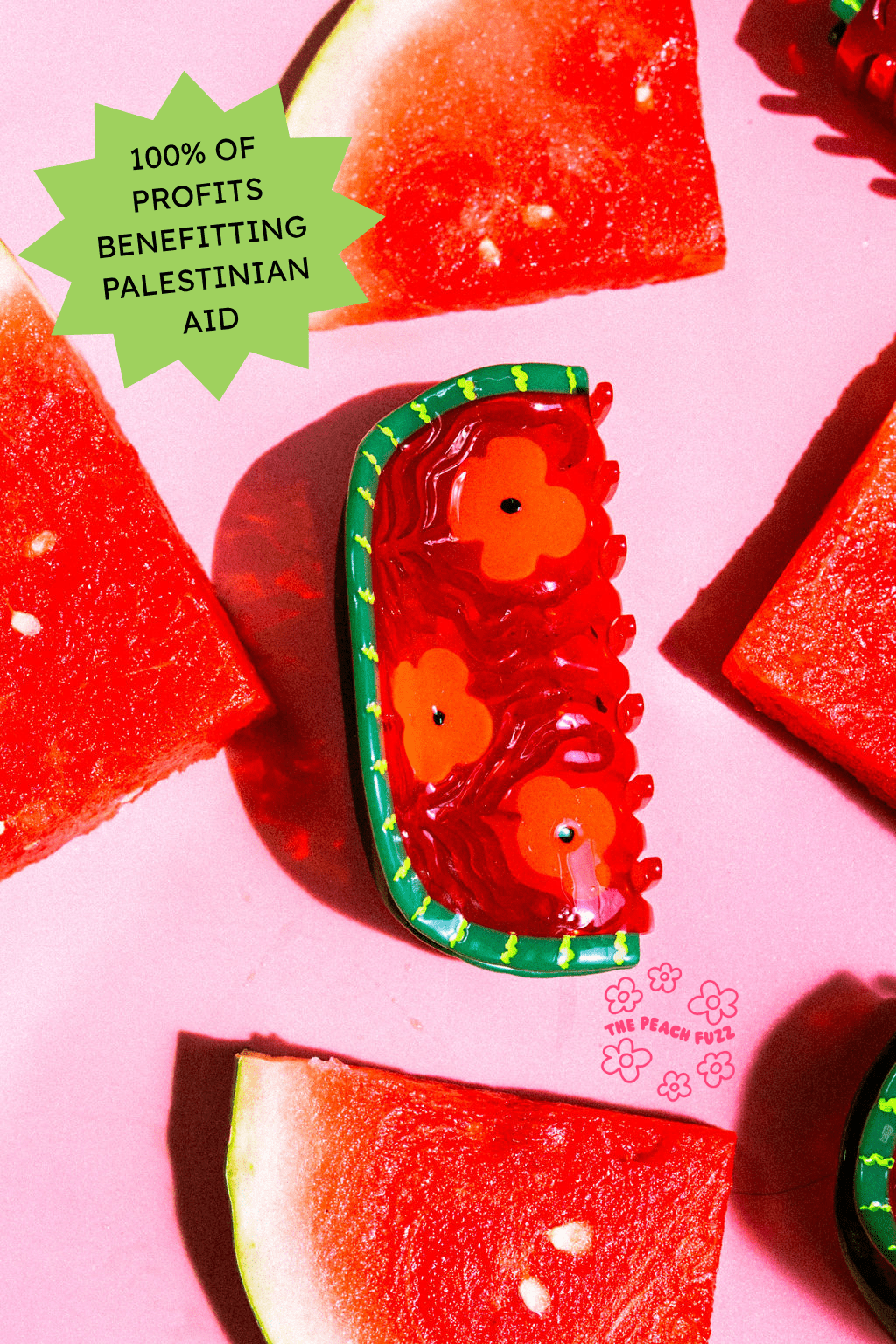 Watermelon Hair Claw - The Peach Fuzz Modern Love Store Glasgow