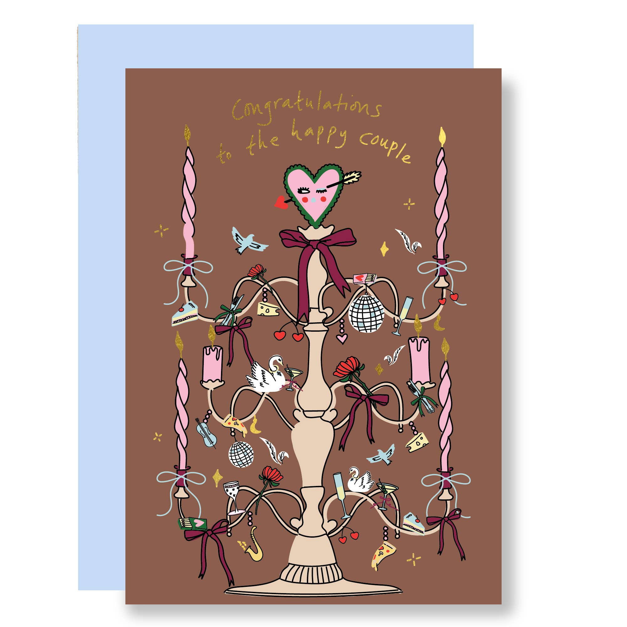 Wedding candelabra, wedding day card - Card Eat the Moon Modern Love Store Glasgow