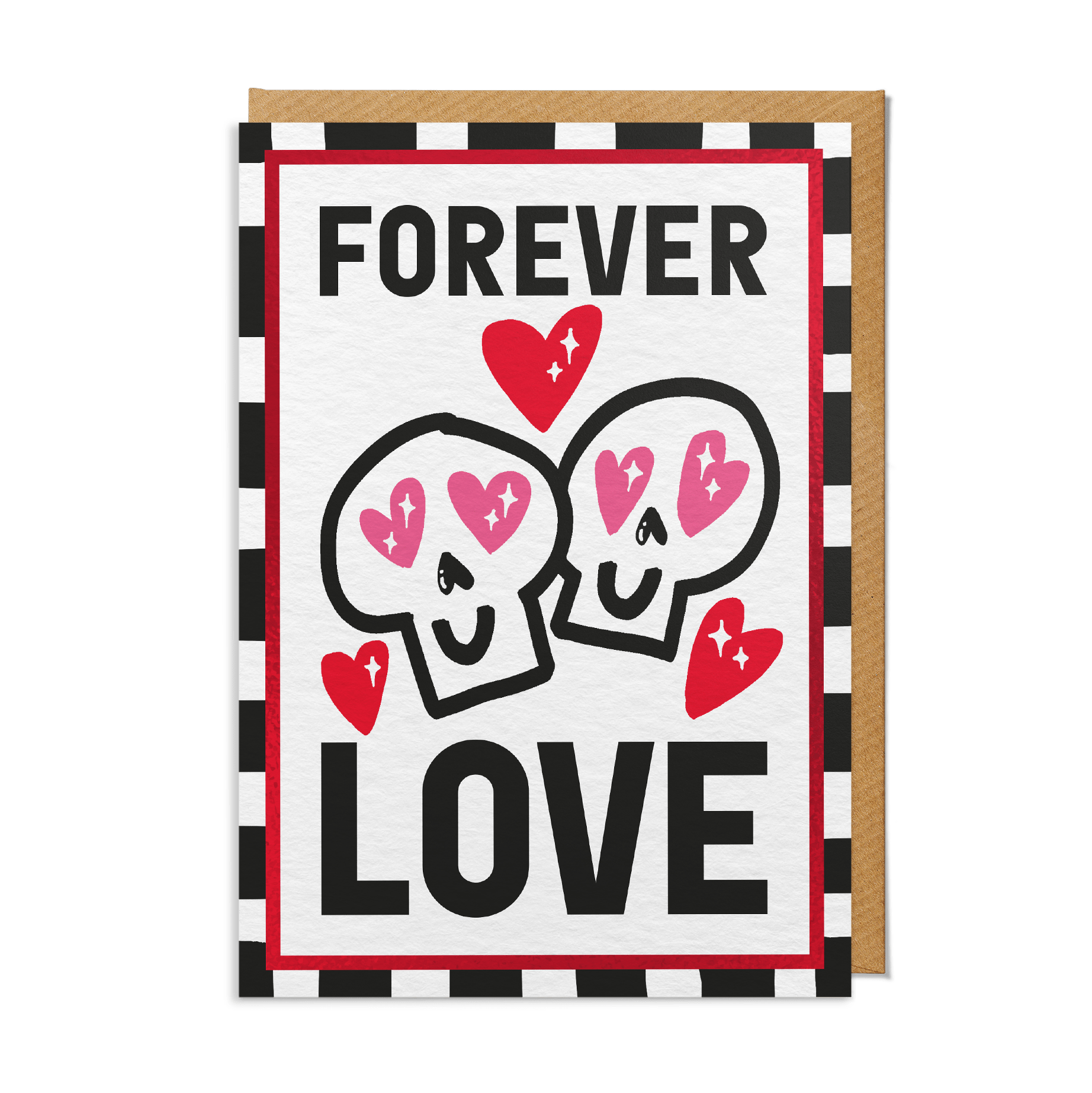 Wedding/Anniversary Card — "Forever Love" Skull Hearts - SANDERS DE ROEPER Modern Love Store Glasgow