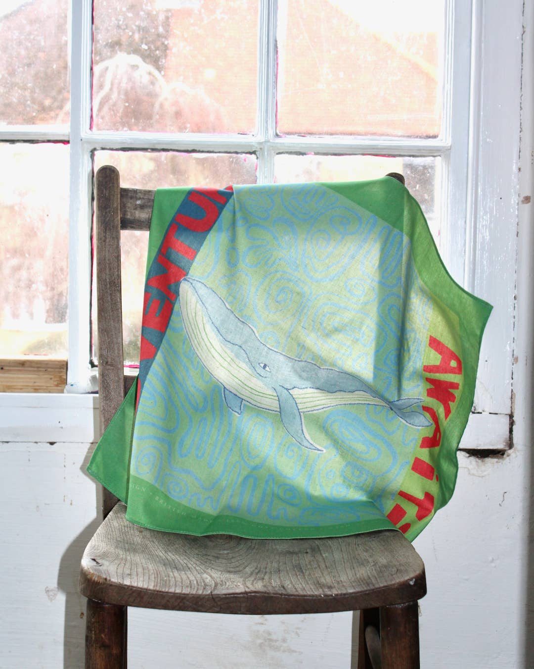Whale 'Adventure Awaits' Bandana - Ark Colour Design Modern Love Store Glasgow