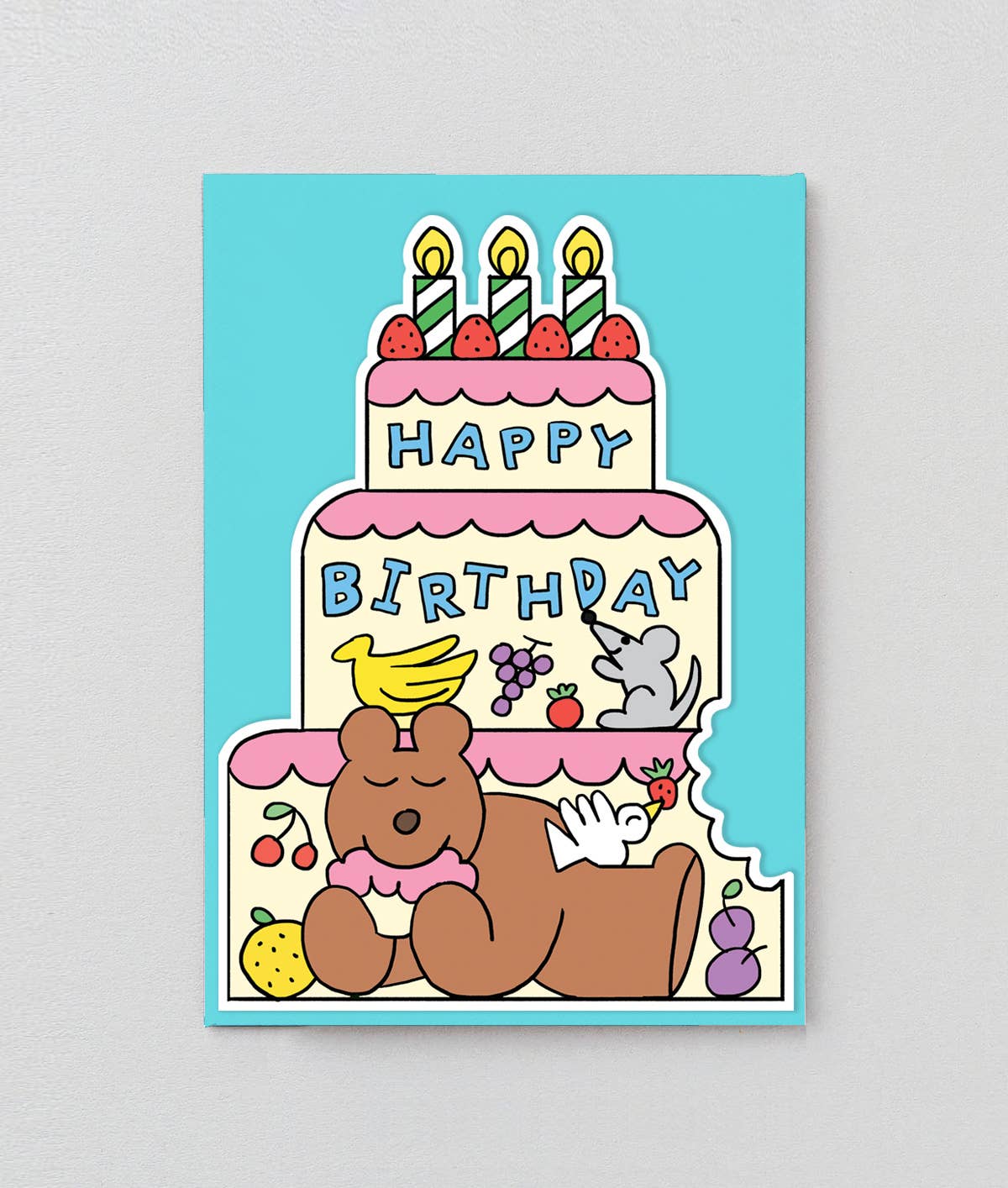 Birthday Cake Bear Shaped Card - Wrap Modern Love Store Glasgow