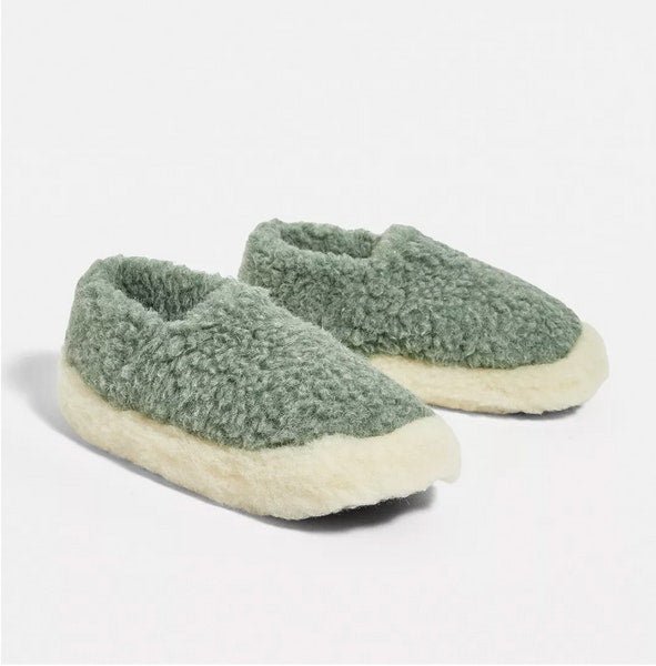 Wool Slippers Forest Green - Yoko Wool Modern Love Store Glasgow