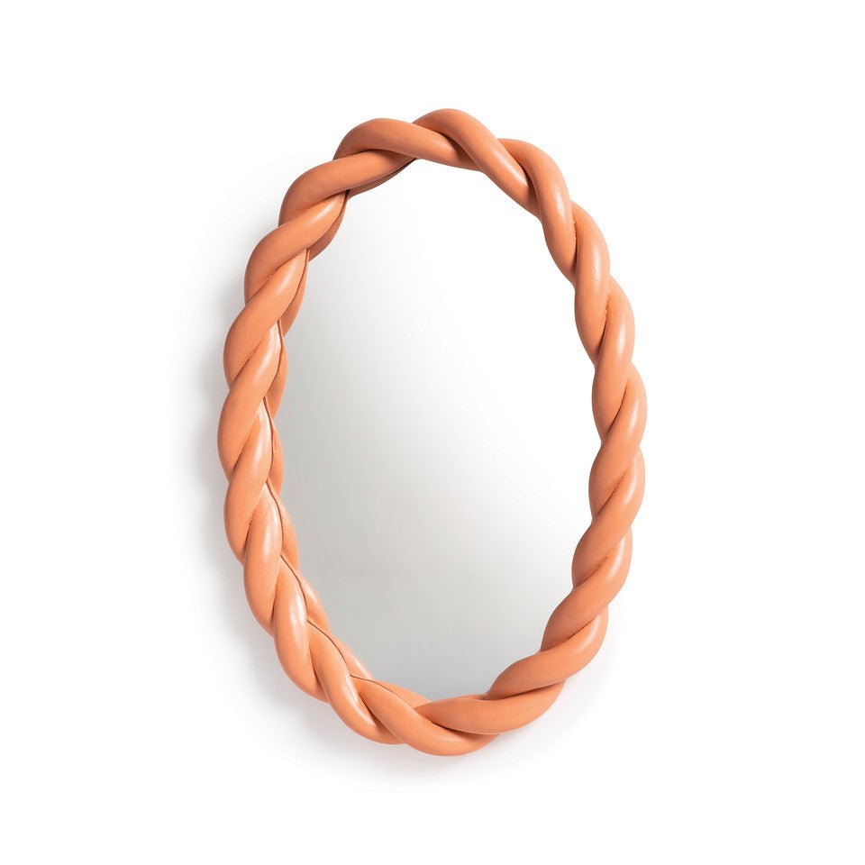 Braid Mirror Peach - Mirrors &K Amsterdam Modern Love Store Glasgow