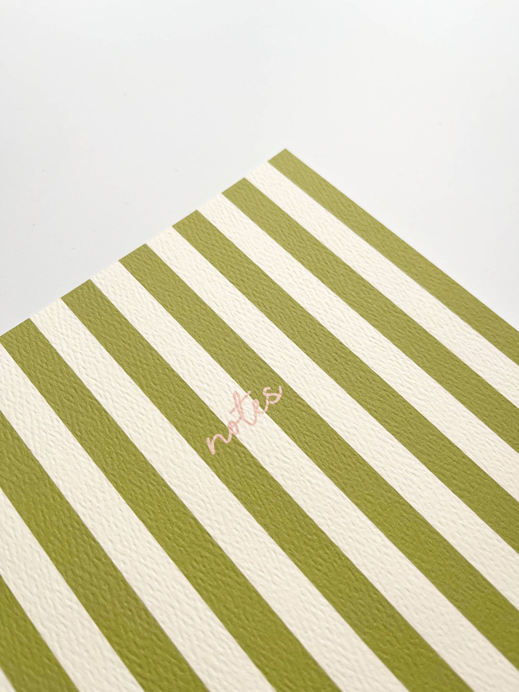 Striped Notebook with Contrast Color: A5 / Olive Green