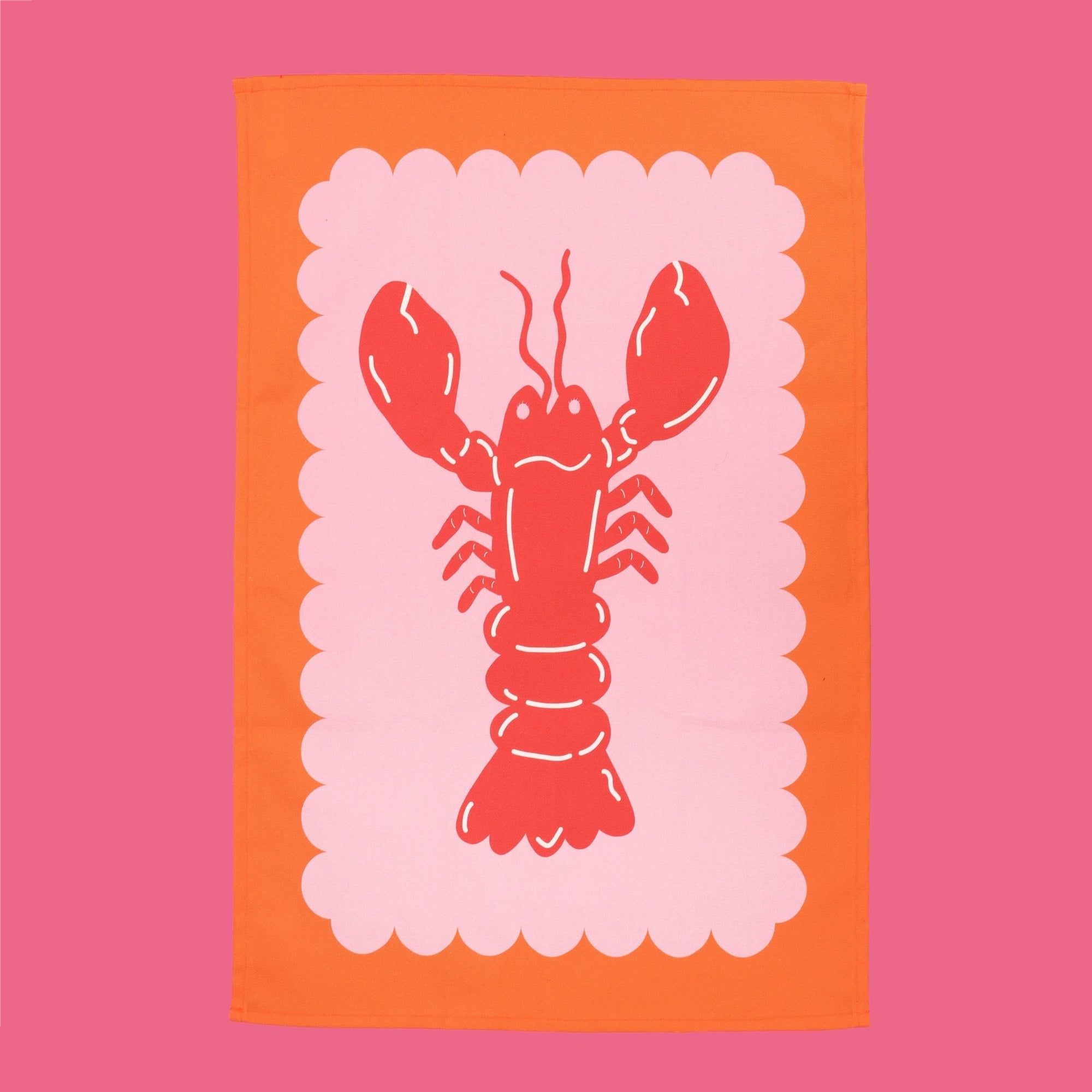 Lobster Scallop Tea Towel - Maddison Ball Creative Modern Love Store Glasgow