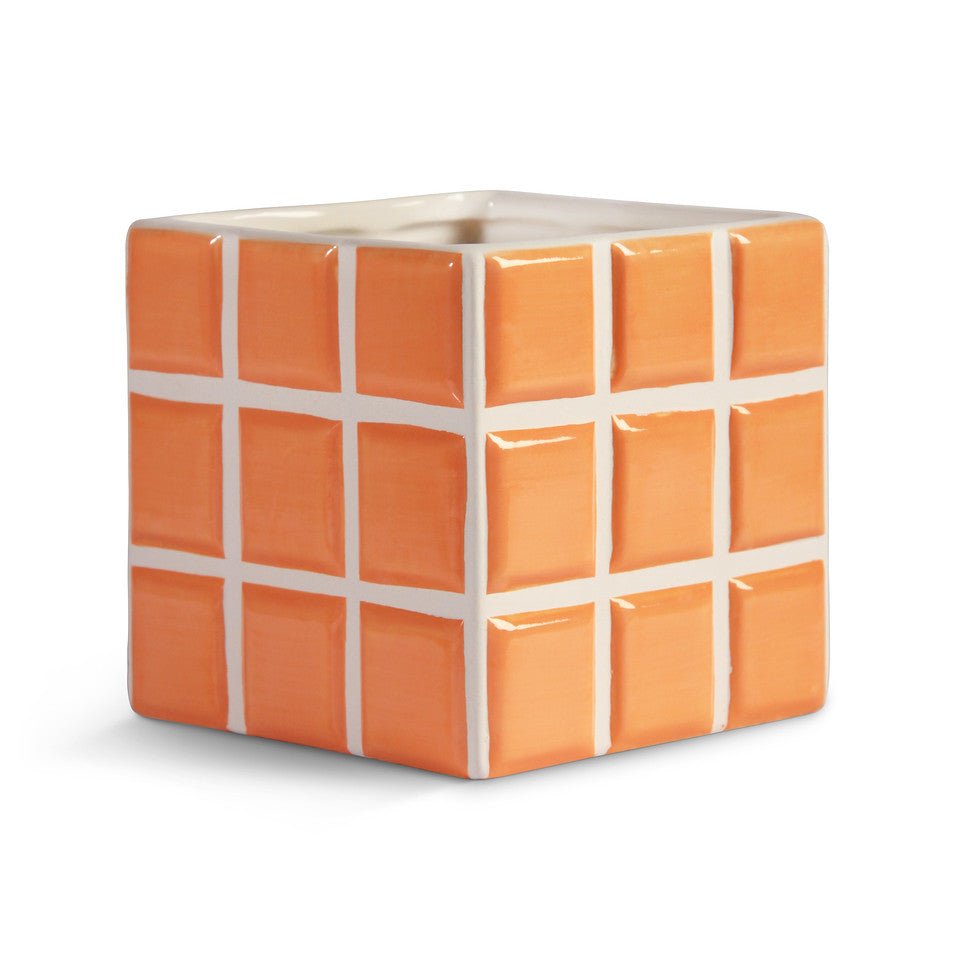 Tiled Planter Orange - Vases &K Amsterdam Modern Love Store Glasgow