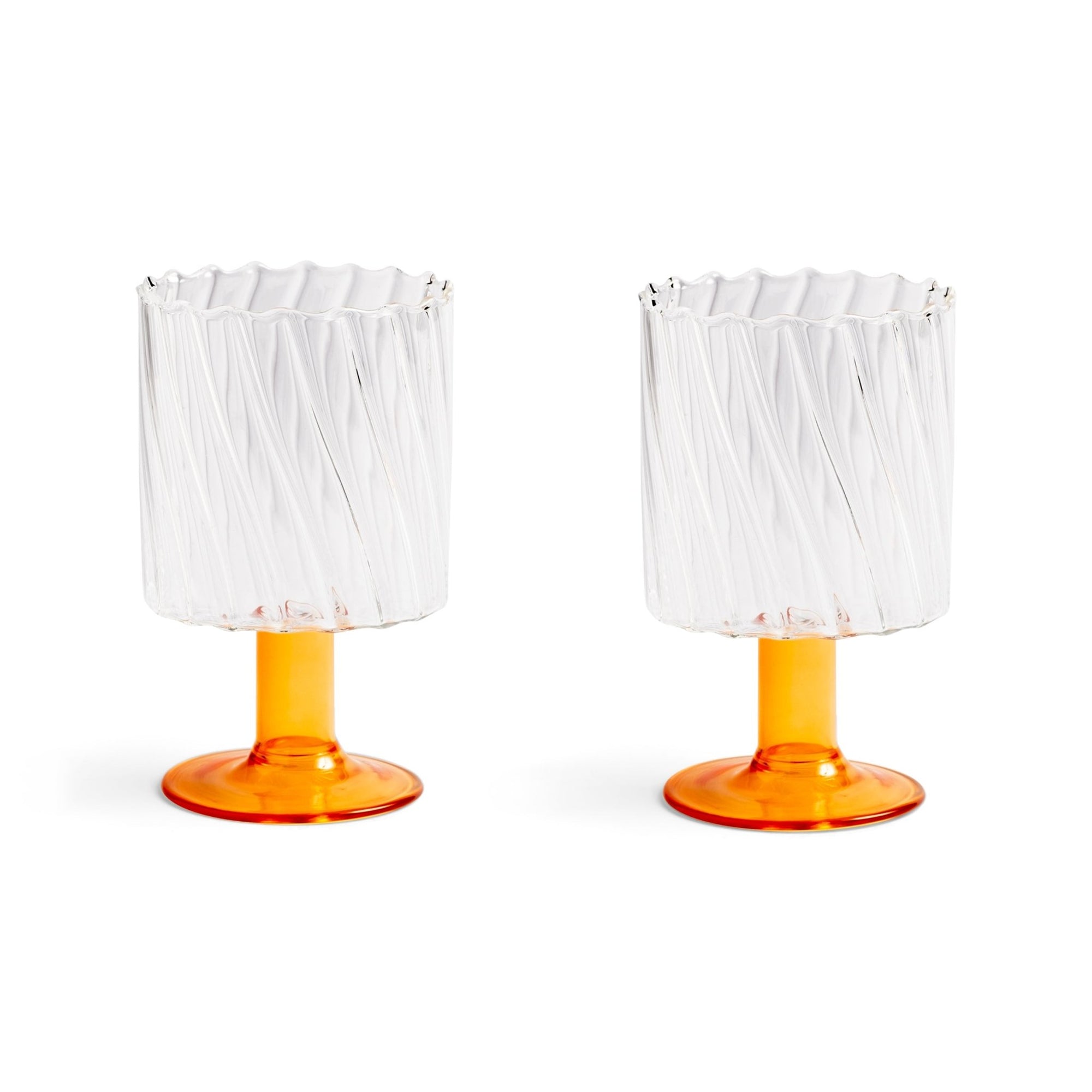 Twirl Glass Set of 2 Orange - Stemware &K Amsterdam Modern Love Store Glasgow