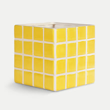 Load image into Gallery viewer, Tiled Planter Yellow
